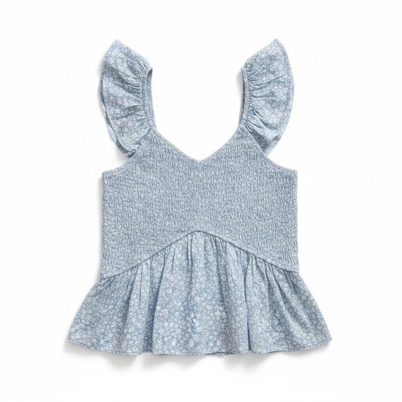 art class Other - Art Class Little Girls Blue Ruffle Smocked Tank Top Peplum Hem Large (10-12)